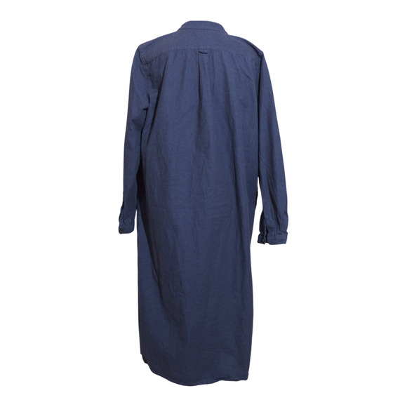 Ann Taylor Denim Maxi Dress Sz 14 Long Sleeve Button Up Belted Chambray India - Picture 4 of 10